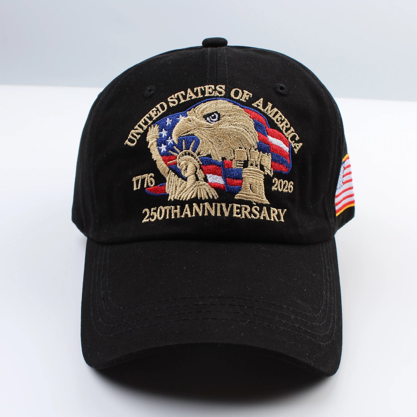 1pc United States 250th Anniversary Baseball Caps for Women,Washed Retro Design,Handmade Embroidery Hat for Parties,Adjustable