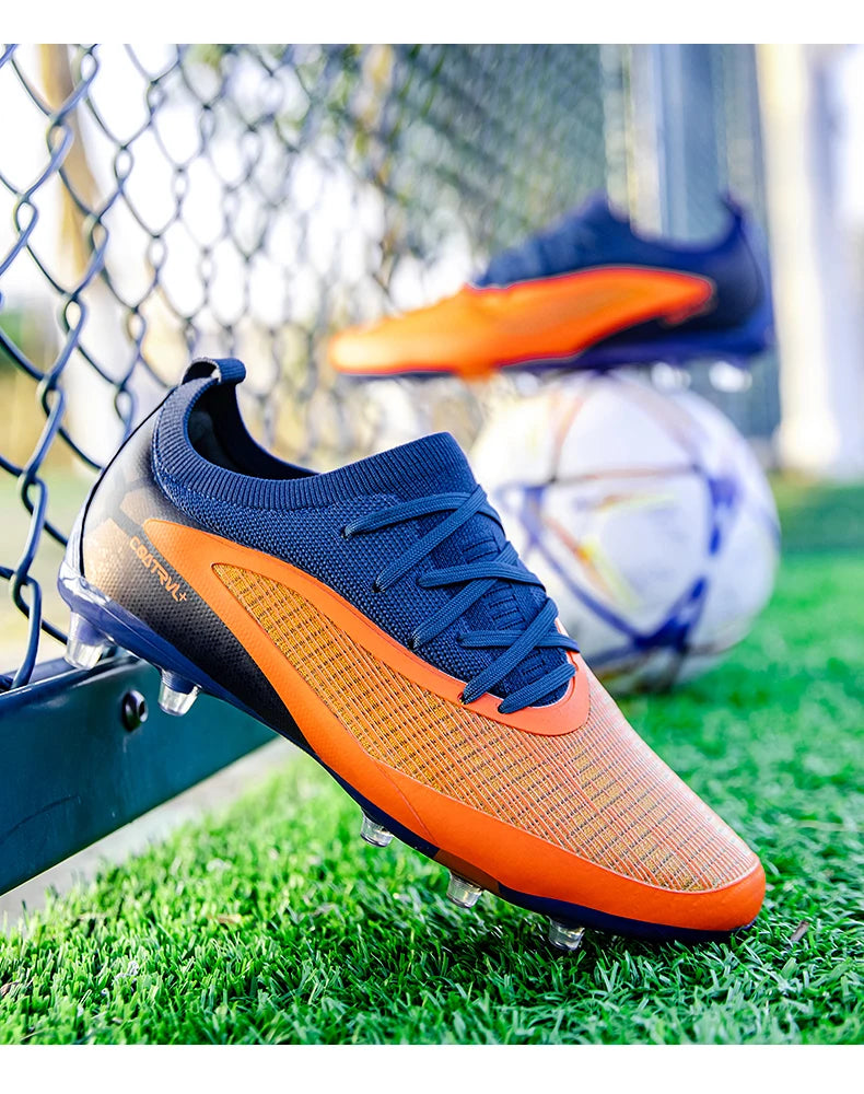 Men New TF Football Boots Sneakers Society Field Resistant Adult Breathable Male Soccer Shoes Training Top Quality Studded