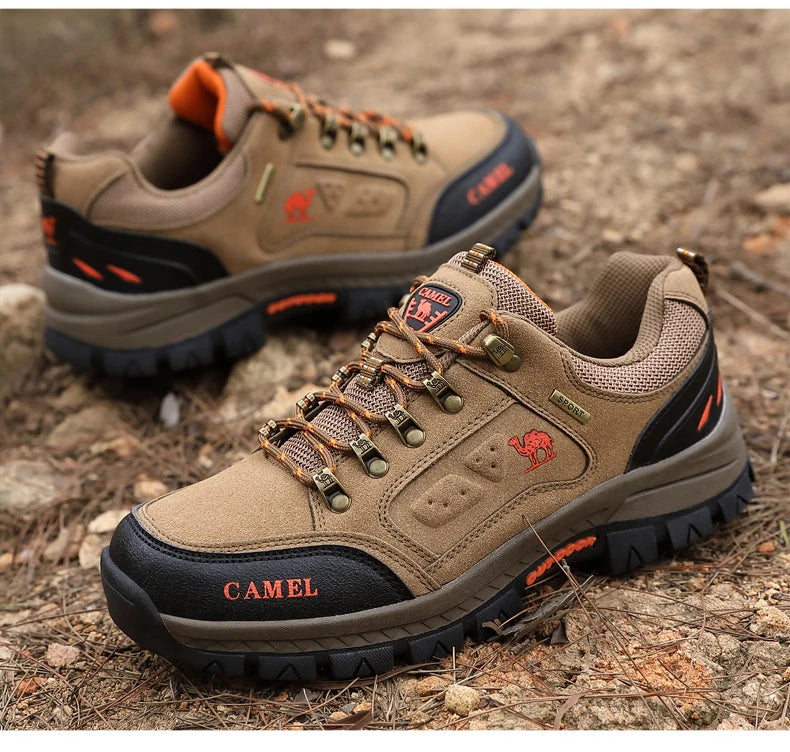 Classic Black Men's Hiking Shoes Outdoor Low Climbing Walking Shoes For Men Trekking Sneakers Non-Slip Mountaineering Shoes Man