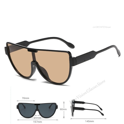 2025 New Design Monoblock Semi-round Sunglasses Designer Half Frame Goggle Shades Outdoor Oversized Sun Glasses for Women & Men