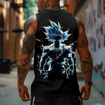 Dragon Ball Super Saiyan Sports Vest Men's and Women's Same Summer Fitness Running Street Breathable Sleeveless Top Anime Vest