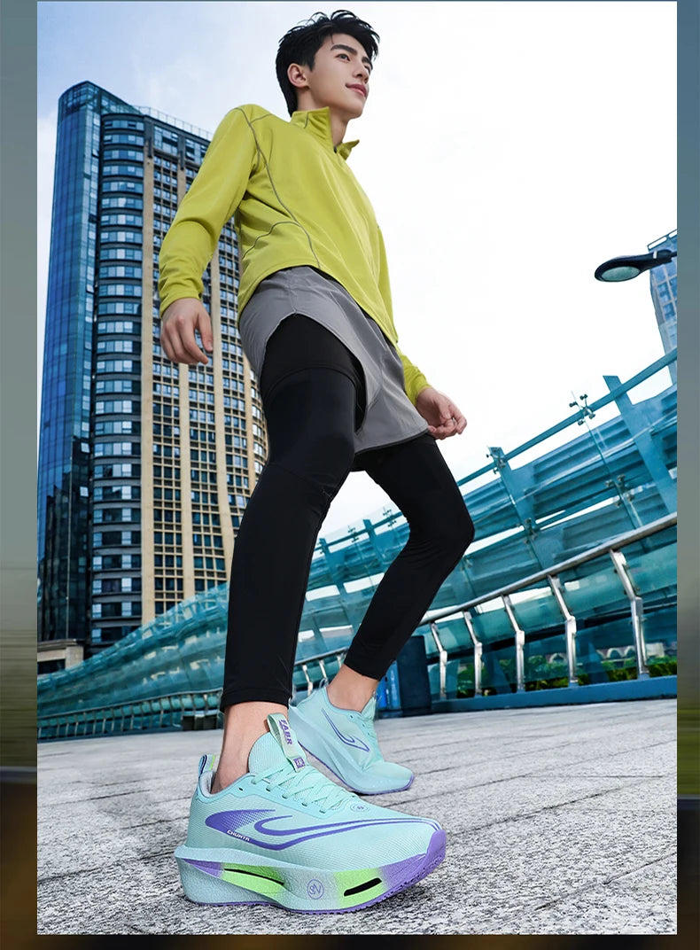 Carbon Plate Sports Running Shoes Marathon Men Breathable Lightweight Women's Comfortable Athletic Non-Slip Chunta Sneakers