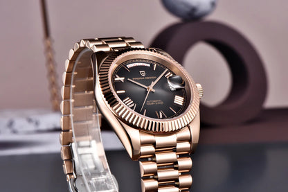2026 New PAGANI DESIGN Rose Gold Luxury Men's Watches Automatic Mechanical Watch For Man AR Sapphire Waterproof Date Men Clock