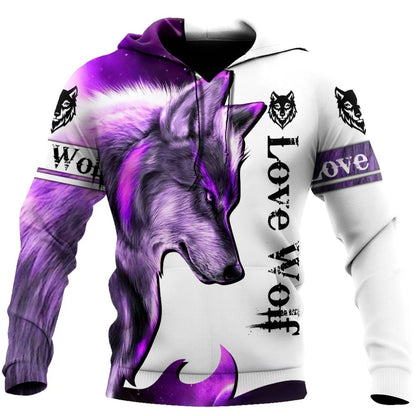 Neuer Wolf-Tattoo-Vegvisir Schwarz-Weiß 3D-Allover-Print Herren-Hoodie & Sweatshirt Unisex Casual Herbst-Trainingsanzug