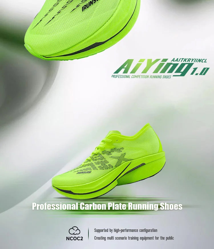 IRUNSVAN Carbon Plate Sports Shoes, Marathon Professional Running Shoes, Shock Absorbent Breathable Jogging Shoes, Unisex Model 095