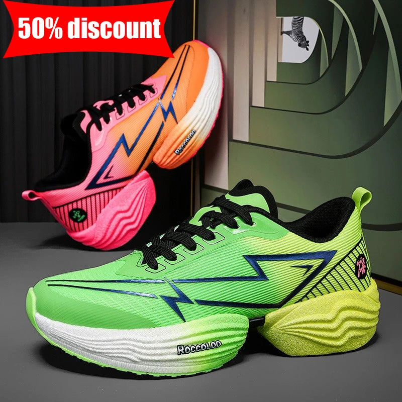 Zapatillas deportivas de alto rebote para pareja, profesionales para maratón, cómodas para jogging, con amortiguación, antideslizantes y para carreras