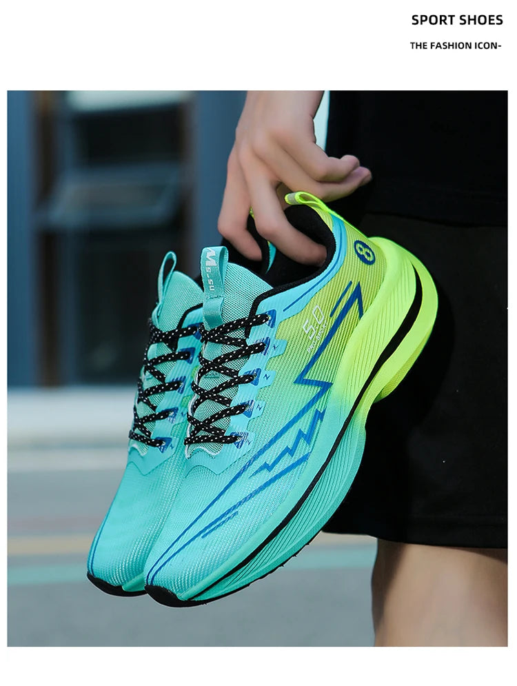 Brand Men's Carbon Plate Running Shoes Soft Cushion Shock Absorbing Sports Shoes Unisex Sneakers Light Anti-Slip Training Shoes
