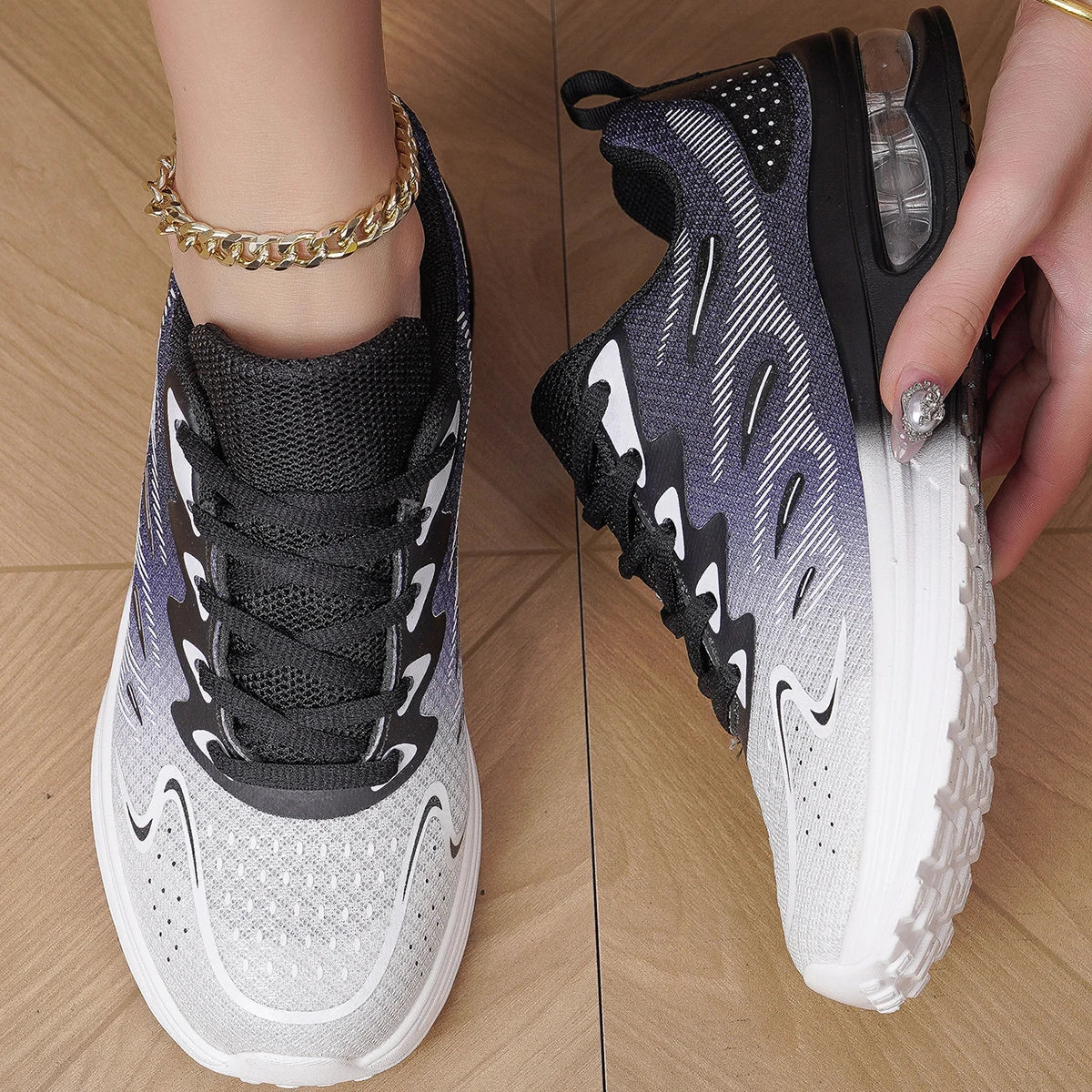 Sneaker Women Walking Shoes Women's Fashion Air Cushion Mesh Breathable Tennis Sport Shoes