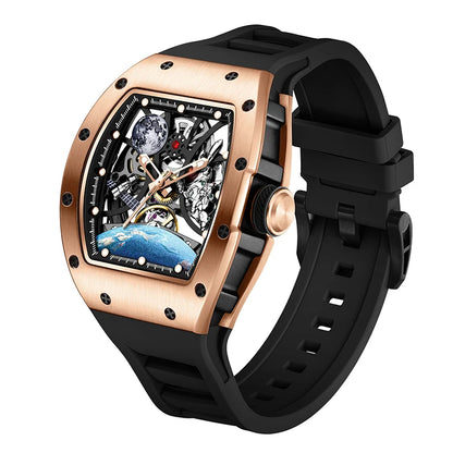 Automatic Mechanical Skeleton Watch Sports Premium Custom Logo Hollow Out Wristwatch for Active Lifestyle