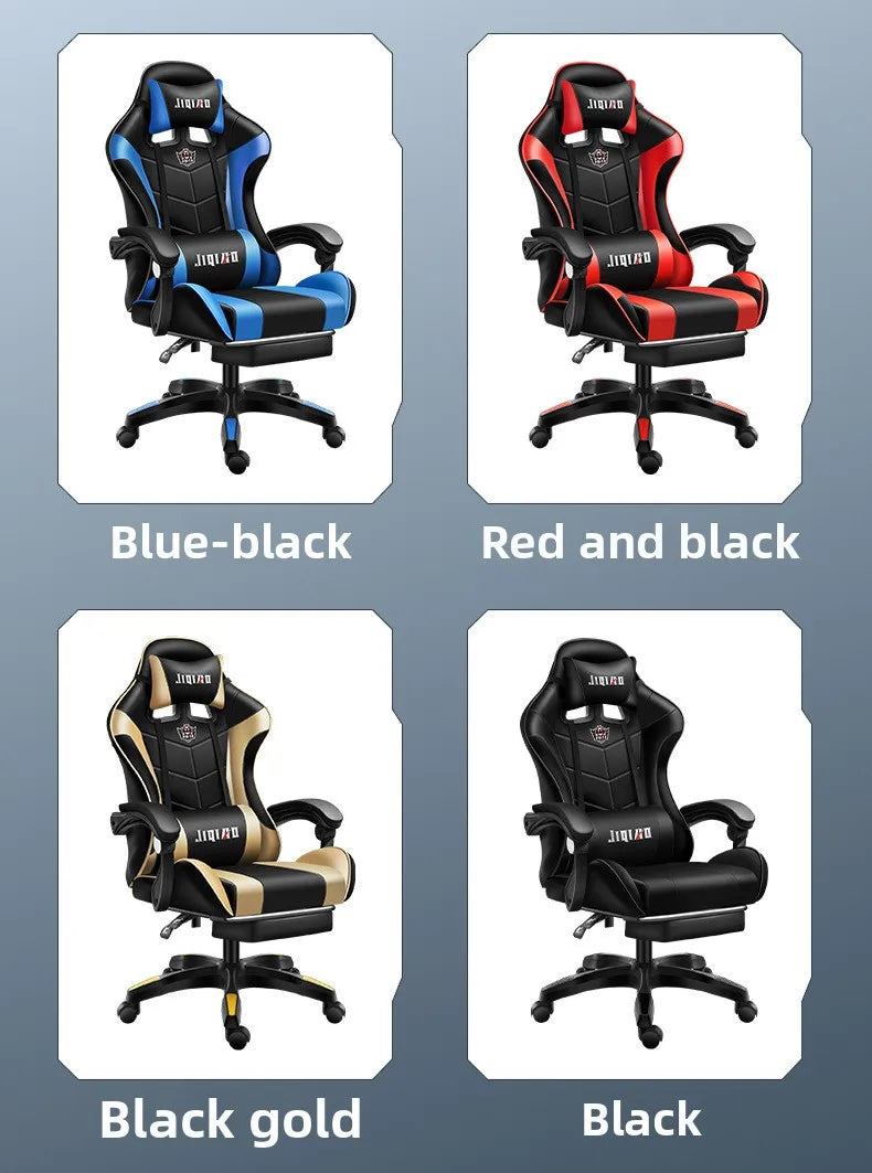 Cadeira gaming confortável, ergonómica e reclinável, com massagem e rotação, ideal para uso sedentário