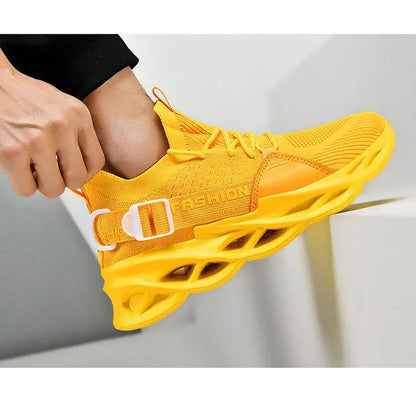 Zapatillas deportivas casual moradas de moda en oferta para mujer y hombre, calzado running con suela tipo blade, talla grande 48, ligeras y transpirables, zapatillas deportivas de malla para hombre