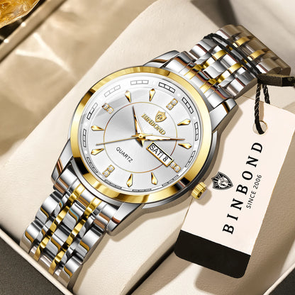 Montres à quartz de luxe originales BINBOND pour femme – Modèle étanche et lumineux – Idée cadeau (coffret inclus)
