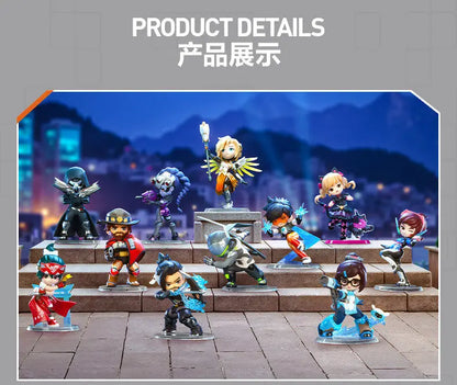 POP MART Original Overwatch Play Of The Game Series Blind Box PVC-Sammelfiguren, Schreibtischdekoration, Mädchen-Spielzeugmodell für Fans