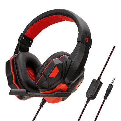 Casques de jeu supra-auriculaires, écouteurs filaires 3.5mm, écouteurs stéréo avec microphone réglable pour PS4, PS5, ordinateur portable, PC