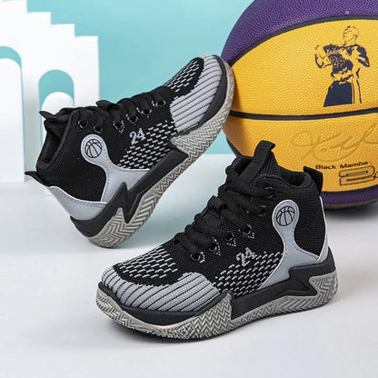 Large Size High-Top Sports Shoes Men's Casual Breathable Comfortable Thick-Soled Basketball and Running Shoes