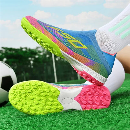 Nouvelles chaussures de football pour hommes, chaussures de match en extérieur, baskets de soccer, chaussures montantes de haute qualité, crampons antidérapants pour futsal et terrain synthétique, meilleures ventes