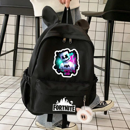 New Fortnite Cartoon Backpack Boy Girl Casual Schoolbag Large Capacity Student Bag Rabbit Ears Travel Backpack Stationary Gift
