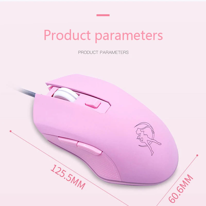 UTHAI DB49 Wired luminous pink mouse 1600 (dpi) computer accessories peripheral cute girl girl gaming mouse