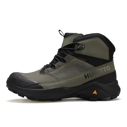 Zapatos de senderismo HUMTTO, botas de caza impermeables para hombre, botas tácticas de combate para desierto hasta el tobillo, botas de trekking para hombre y mujer, zapatillas cálidas de cuero