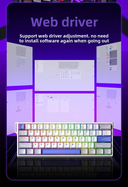 Aula Win60He Magnetic Switch Keyboard Wired Win 60 HE Mechanical Keyboard Esports Gamer Win68 Keyboards Custom Win60 He Gifts