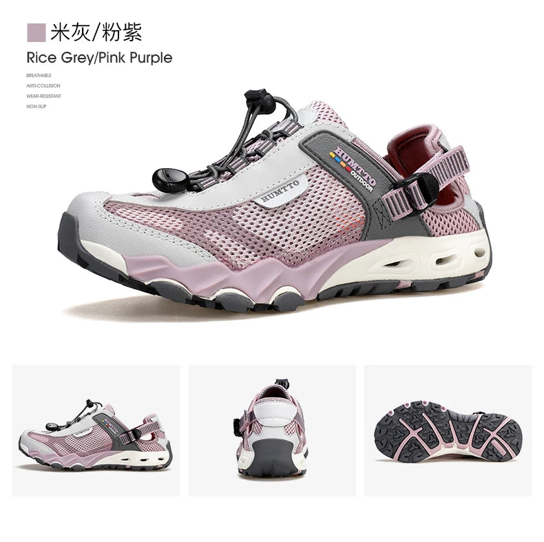 HUMTTO Zapatillas de río para hombre, calzado outdoor de trekking y vadeo, zapatos acuáticos de malla transpirable, secado rápido, tobillo para mujer, zapatillas acuáticas antideslizantes