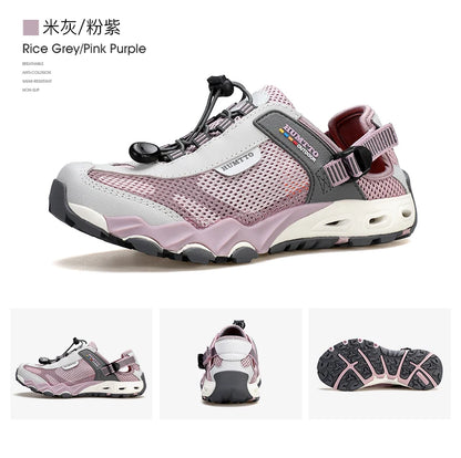 HUMTTO Zapatillas de río para hombre, calzado outdoor de trekking y vadeo, zapatos acuáticos de malla transpirable, secado rápido, tobillo para mujer, zapatillas acuáticas antideslizantes