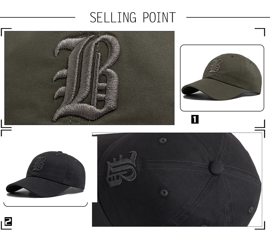 Summer Fashion Men's Baseball Cap Letter Embroidered Cotton Trucker Hat Casual Outdoor Soft Top Visor Cap Women Baseball Caps
