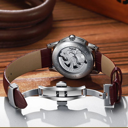 Ceas Tourbillon pentru bărbați, sportiv, automat, mecanic, rezistent la apă, ceas de mână de lux, de marcă de top