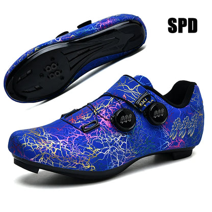 Neue Fahrradschuhe für Herren, selbstverriegelnde Rennrad-Sportschuhe, lockless Trainingsschuhe, SPD-Cleats-Fahrradschuhe für Damen
