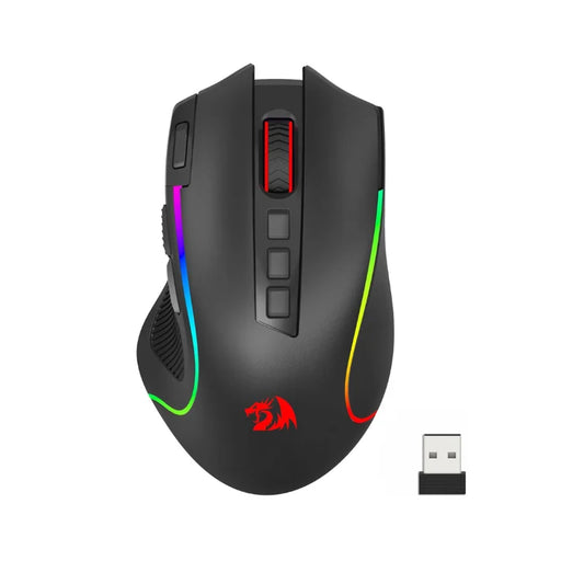 Mouse gaming Redragon M612 PRO BT & 2.4RGB, 8000 DPI, ottico cablato/wireless, 11 pulsanti programmabili e 6 modalità retroilluminate