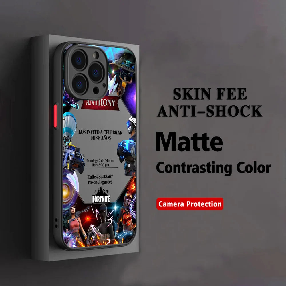 Funda para móvil Hot Game F-Fortnites para Xiaomi Redmi Note 14 13 12 12S 11 11S 10 10S 9T 9S 8 7 Pro Plus 4G 5G, cubierta trasera transparente mate