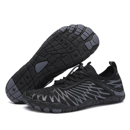 Novos sapatos aquáticos 2025 barefoot para praia e desporto, sapatos de natação antiderrapantes de alta qualidade, sapatos desportivos casuais de cinco dedos unissexo