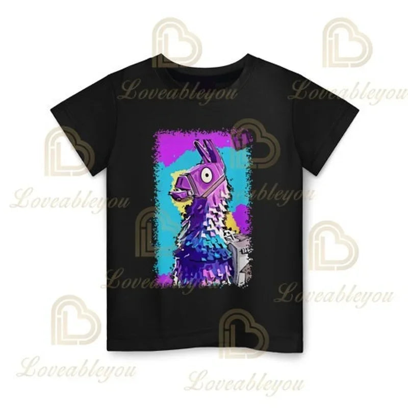 Battle Royale T-Shirt Fortnite T-Shirt Victory Cartoon-Oberteile Teenager-Kleidung Kinder Hero Game Fortress Night 3D Jungen Mädchen T-Shirt