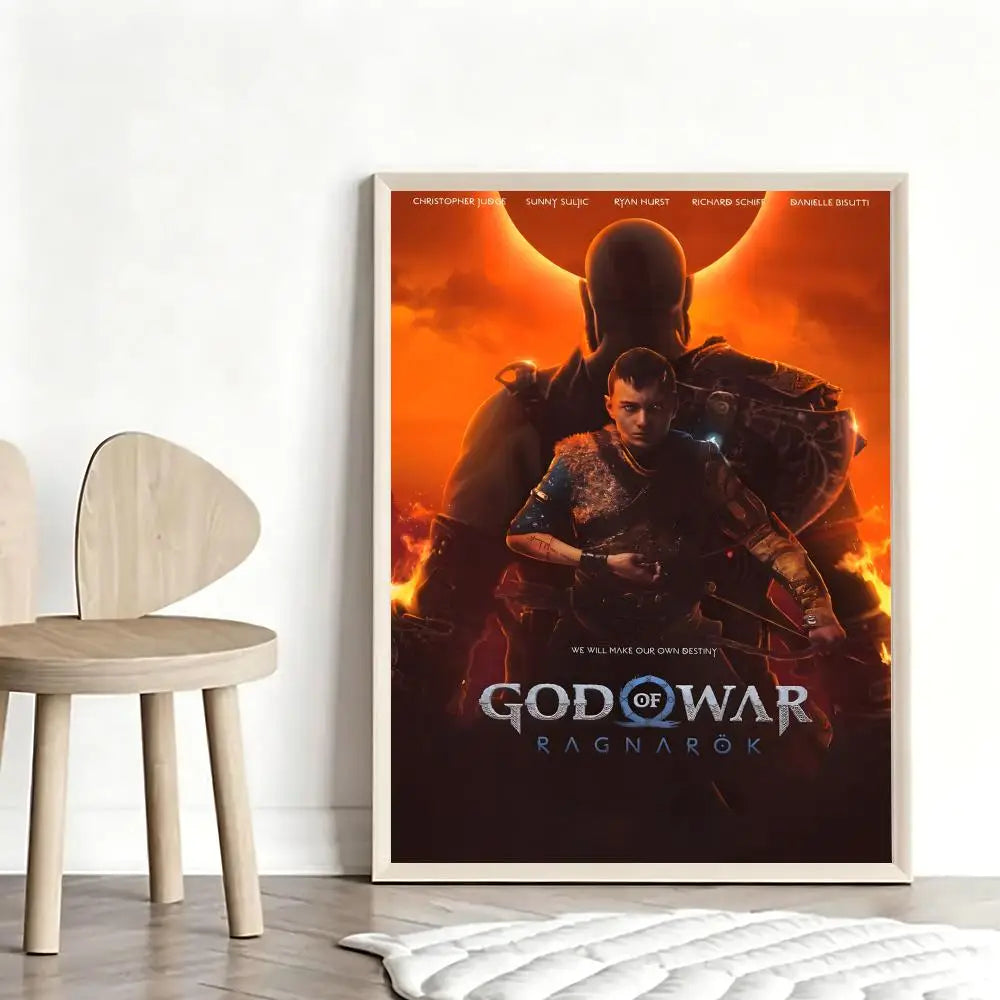 Mythic G-God of War RagnarokS Poster Stylish Art Poster Wall Decor for Living Room Bedroom Office Hotel Home Interior