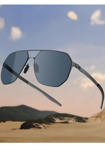 CAPONI Nylon Sunglasses For Men Super Elastic Bio-Steel Polarized Driving Sun Glasses UV400 Protect Brand Design Shades CP23017