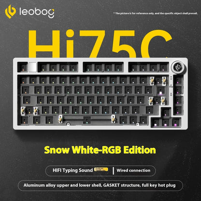 LEOBOG Hi75C Mechanical Keyboard 3Mode/Wired kit Hot Swap With Knob RGB Aluminium Alloy Gasket Hi75C Keyboard Kit PC Custom Gift