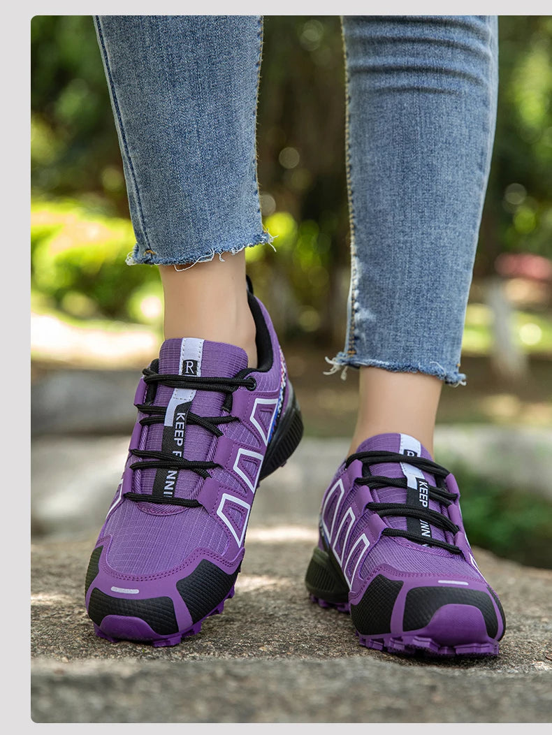 Unisex Outdoor Hiking Shoes Lace-Up Non-Slip Lightweight Men Tactical Training Sports Shoes Women Lockless Casual Cycling Shoes