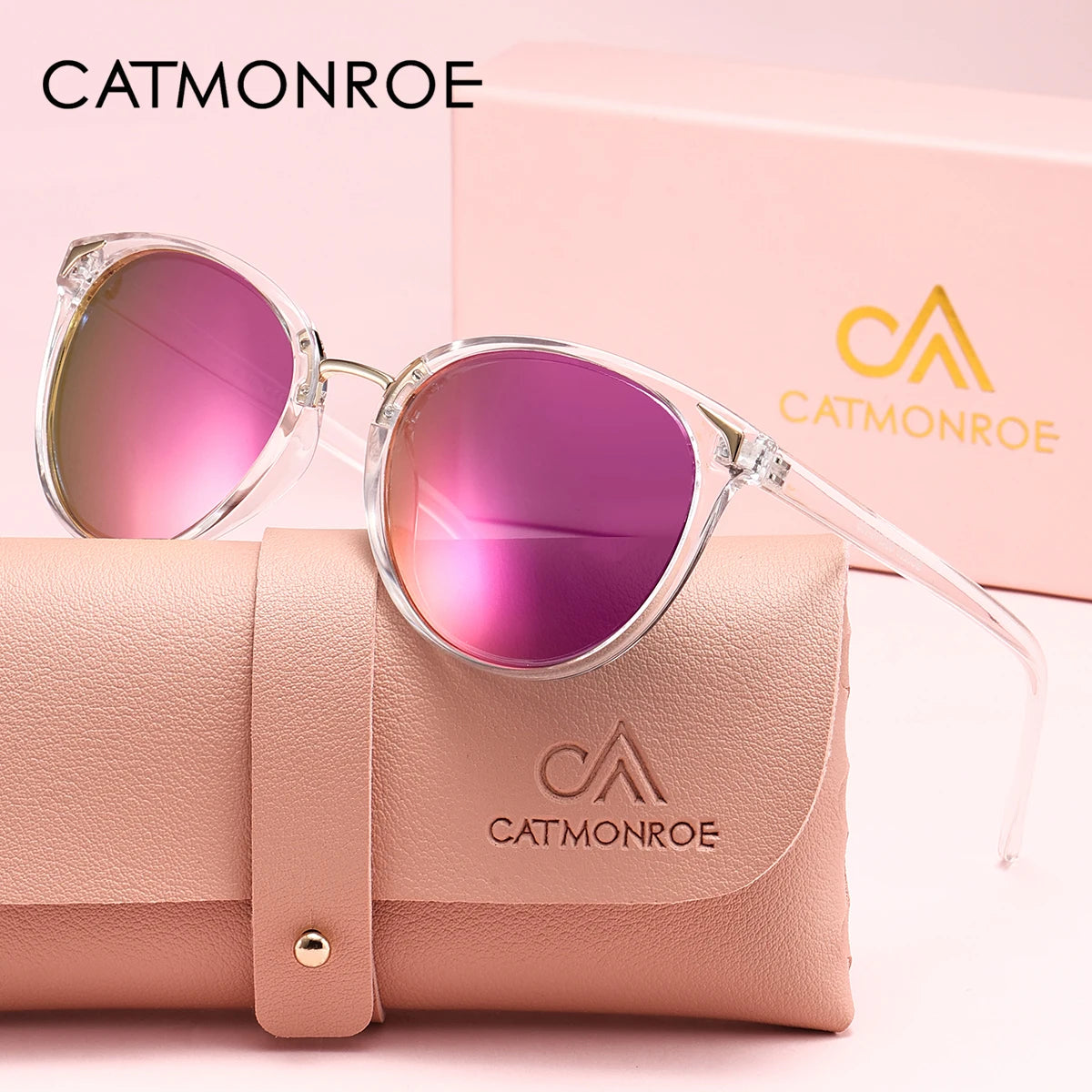 CATMONROE 1pcs Women Sunglasses Optional Color Round Lens Lightweight Comfort Driving Casual Commute UV400 Polarized Sunglasses