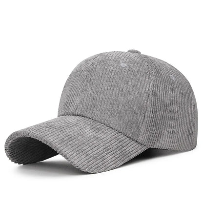 Corduroy Baseball Cap - Adjustable Snapback, Breathable Versatile Striped Casual Hat