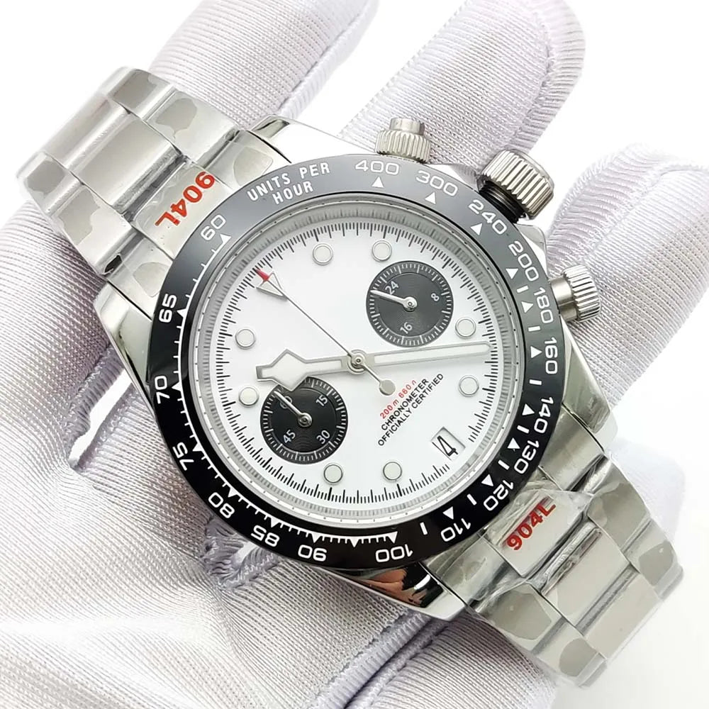 Men's VK64 Sapphire Quartz Stainless Steel Chronograph Casual Sport Waterproof Men's Automatic Watch