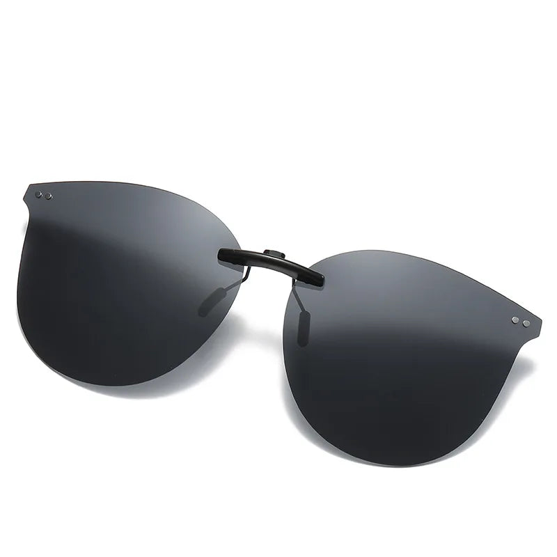 New Arrival Polarized Flip-up Clips Sunglasses for Myopia glasses, Retro Big Size Square Al-Mg glass Clip-on Sunglass Clip C3167