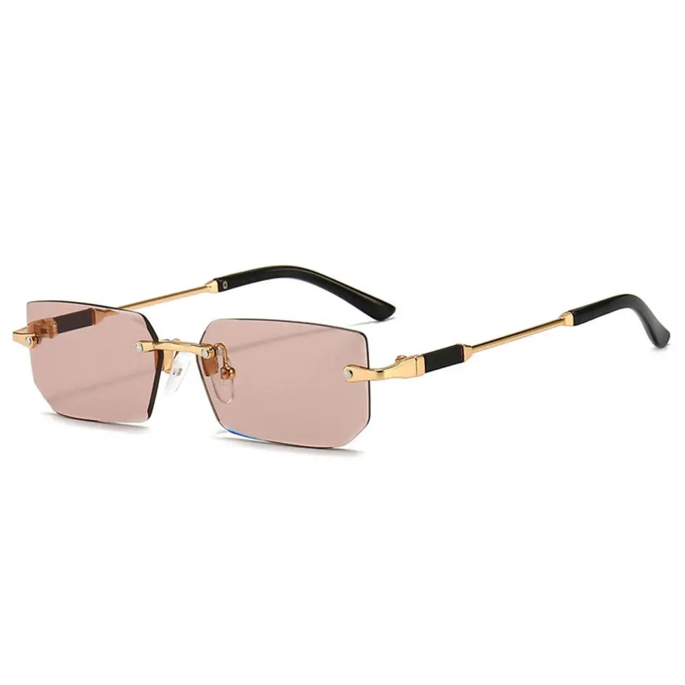 Trendy Rimless Sunglasses for Men Women Fashion Frameless Rectangle Sun Glasses Retro UV400 Shades Summer Goggles Eyewear