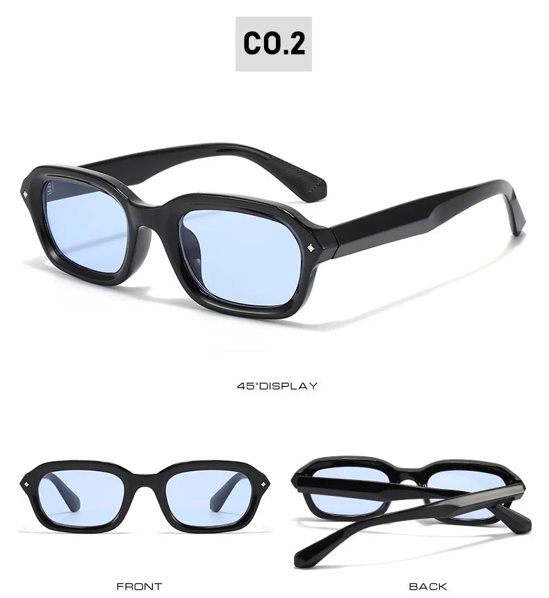 BOYSEEN Beach Sunglasses Man Summer Orange Sun Glasses UV400  Narrow frame square punk sunglasses show