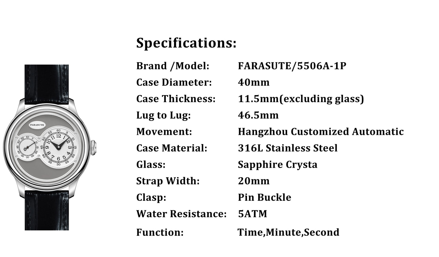 FARASUTE Retro Hangzhou Customized Automatic Mechanical Watch Men Fashion Sapphire Wristwatch Waterproof Montres Pour Hommes