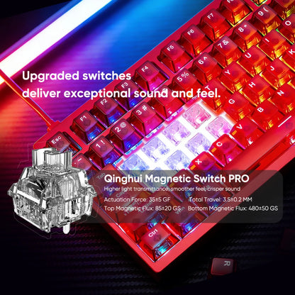 Teclado Mecânico Gaming Magnético em Alumínio IROK MG75 V2 MG75V2 Rapid Trigger 0.07ms 8KHz 0.001mm Taxa de Leitura 512K para Gamers