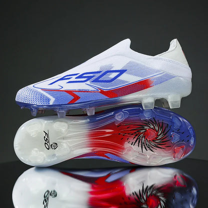 Nouvelles Chaussures de Football pour Hommes – Crampons d'Extérieur pour Entraînement sur Gazon – Baskets Mi-Montantes Légères Antidérapantes de Haute Qualité – Meilleures Ventes