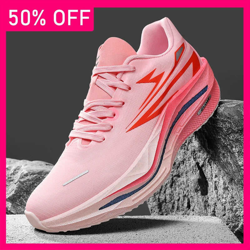 Unisex Sports Shoes Fashionable Lace-Up Running Shock-Absorbing Anti-Slip Rebound Training Shoes 2026 New Outdoor Fitness Shoes