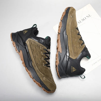 HIKEUP Latest Men's Hiking Shoes, Wear-Resistant Non-Slip Outdoor Sneakers, Rock Climbing Trekking Hunting Men Sports Suede Leather