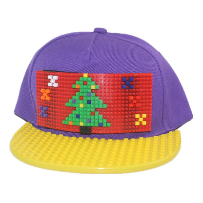 Cartoon Patchwork Baseball Caps DIY Blocks Snapback Hats Hip Hop Hat for Men Women Detachable Pixels Dad Hats Cap Kids Adults