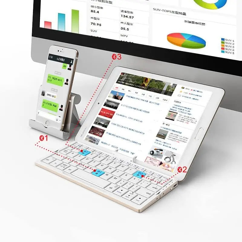 Tastiera pieghevole Bluetooth ricaricabile Jomaa per laptop, iPad e telefono – mini tastiera pieghevole portatile